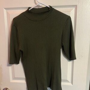 Ribbed Olive Green Top